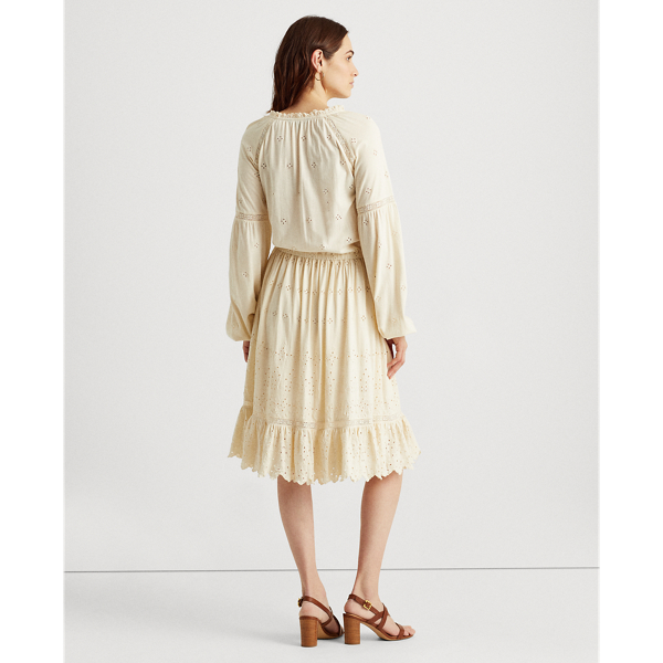 Mascarpone Cream Eyelet Jersey Dress Lauren 5
