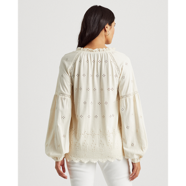 Mascarpone Cream Eyelet Jersey Tunic Lauren 5