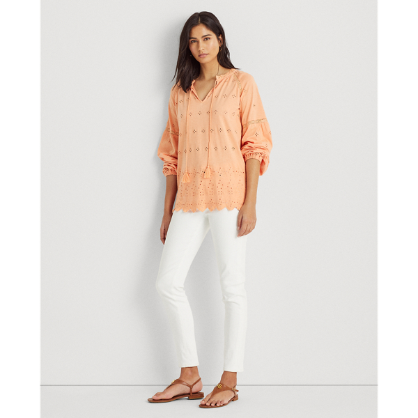 Shell Coral Eyelet Jersey Tunic Lauren 4