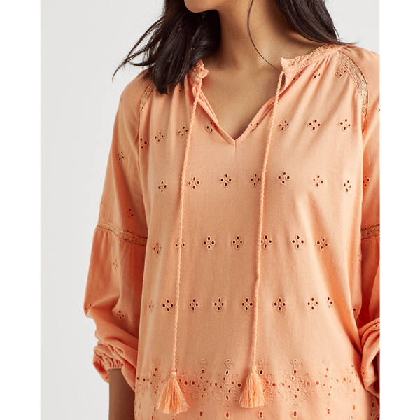 Shell Coral Eyelet Jersey Tunic Lauren 6