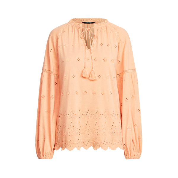 Shell Coral Eyelet Jersey Tunic Lauren 2