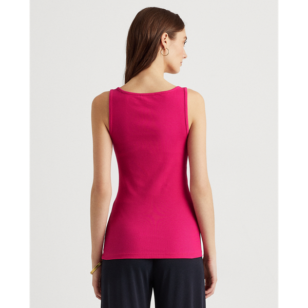 Nouveau Bright Pink Stretch Cotton Tank Top Lauren 5