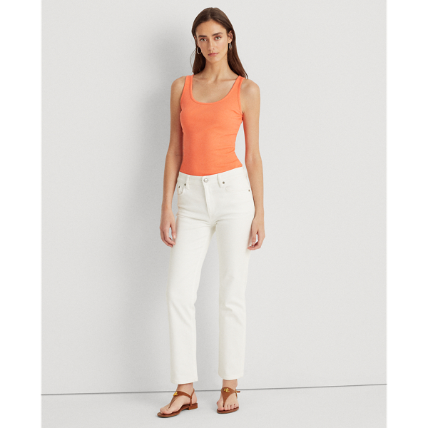 Coral Quartz Stretch Cotton Tank Top Lauren 4