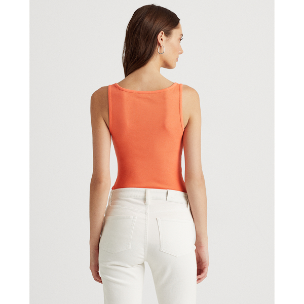 Coral Quartz Stretch Cotton Tank Top Lauren 5