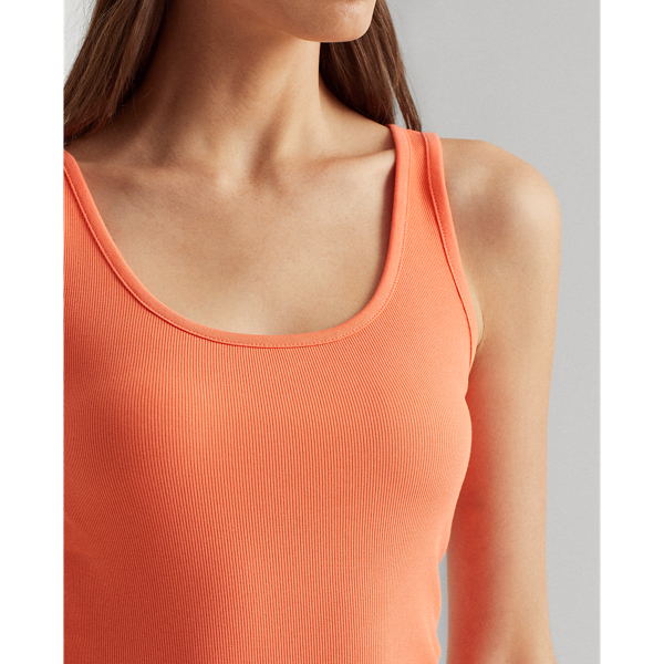 Coral Quartz Stretch Cotton Tank Top Lauren 6