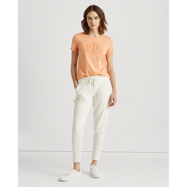 Shell Coral Sequined Logo Jersey Tee Lauren 4