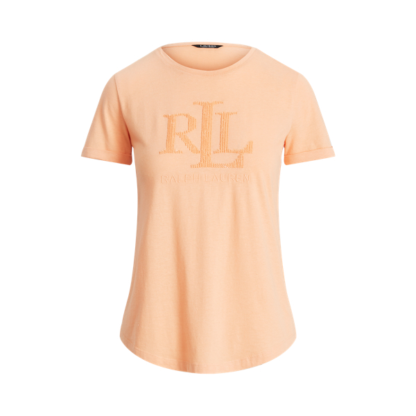 Shell Coral Sequined Logo Jersey Tee Lauren 2