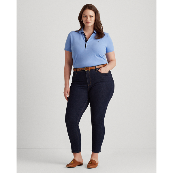 Cabana Blue Piqu&eacute; Polo Shirt Lauren Woman 4
