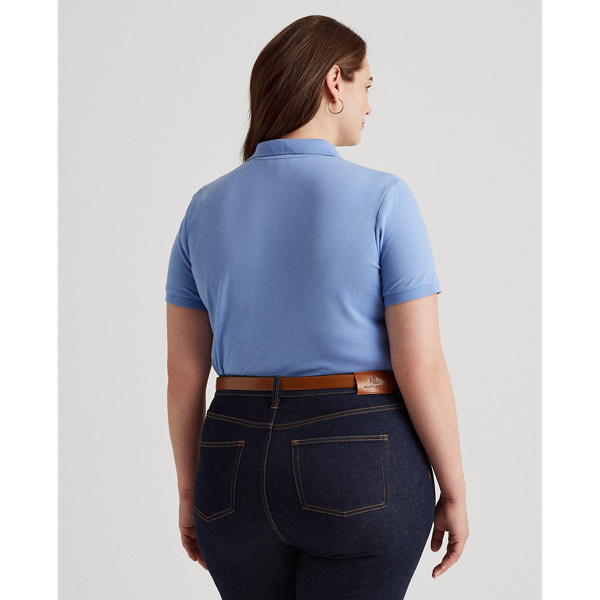 Cabana Blue Piqu&eacute; Polo Shirt Lauren Woman 5
