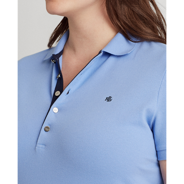 Cabana Blue Piqu&eacute; Polo Shirt Lauren Woman 6