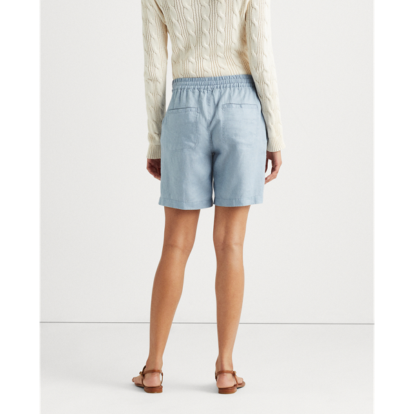Dust Blue Linen Drawcord Short Lauren 5