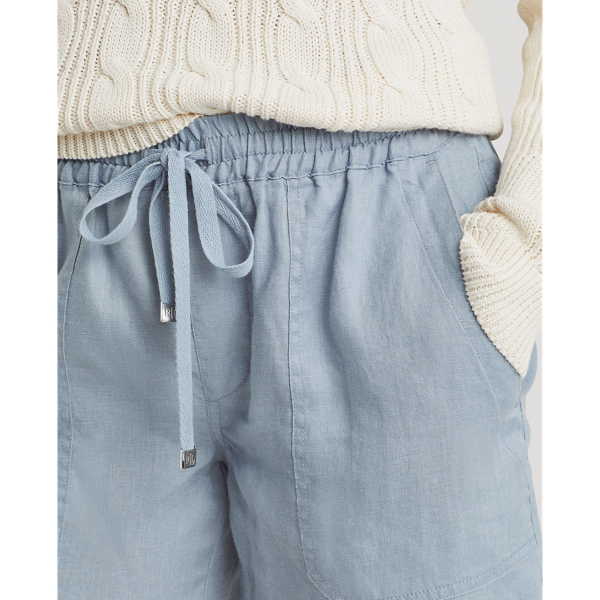 Dust Blue Linen Drawcord Short Lauren 6