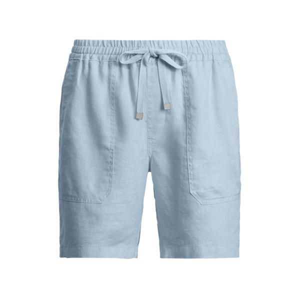 Dust Blue Linen Drawcord Short Lauren 2
