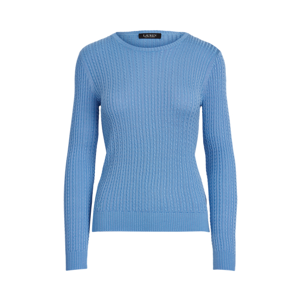 Cabana Blue Cable-Knit Crewneck Jumper Lauren 2