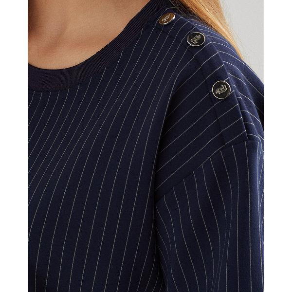 Refined Navy/Pale Cream Pinstripe Ponte Tee Lauren 6