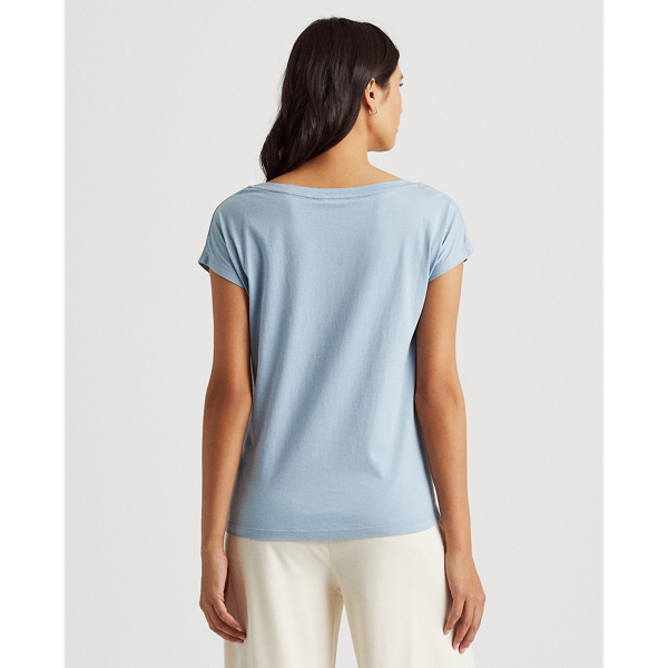 Dust Blue Logo Boatneck Tee Lauren 5