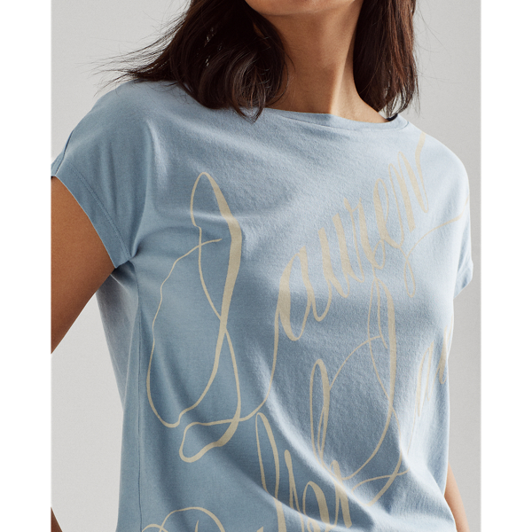 Dust Blue Logo Boatneck Tee Lauren 6