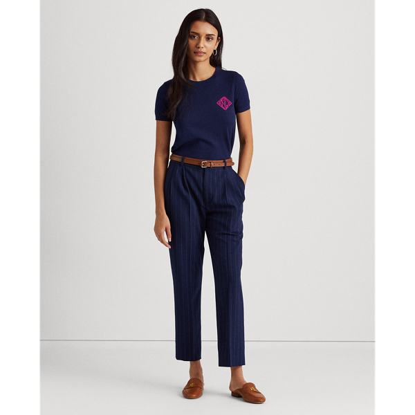 Refined Navy Cotton-Modal Short-Sleeve Jumper Lauren 4