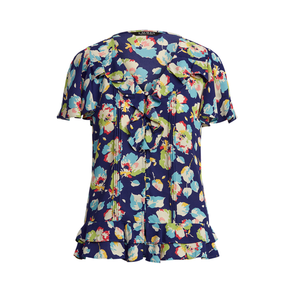 Blue Multi Floral Georgette Blouse Lauren 2