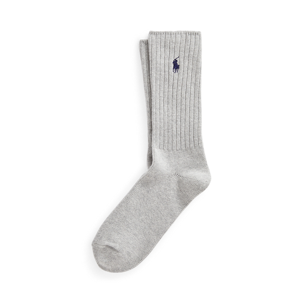 Light Grey Signature Pony Cotton-Blend Crew Socks Polo Ralph Lauren 1