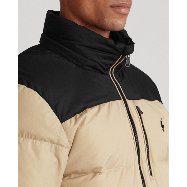 Classic Tan/ Polo Black Colour-Blocked Down Jacket Polo Ralph Lauren 7