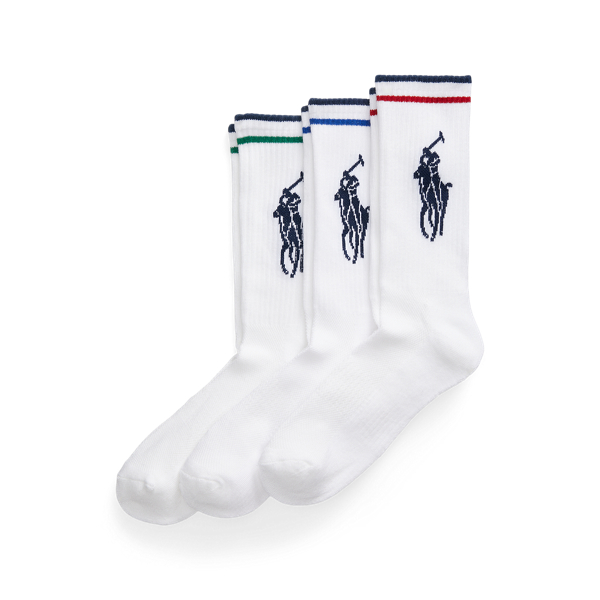 3er-Pack Crew-Sportsocken mit Big Pony Polo Ralph Lauren in Wei&szlig;/Sortiert 1