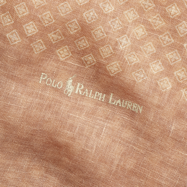 Vintage Khaki Lightweight Linen Scarf Polo Ralph Lauren 2