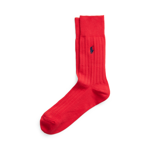 Ribbed Cotton-Blend Dress Socks