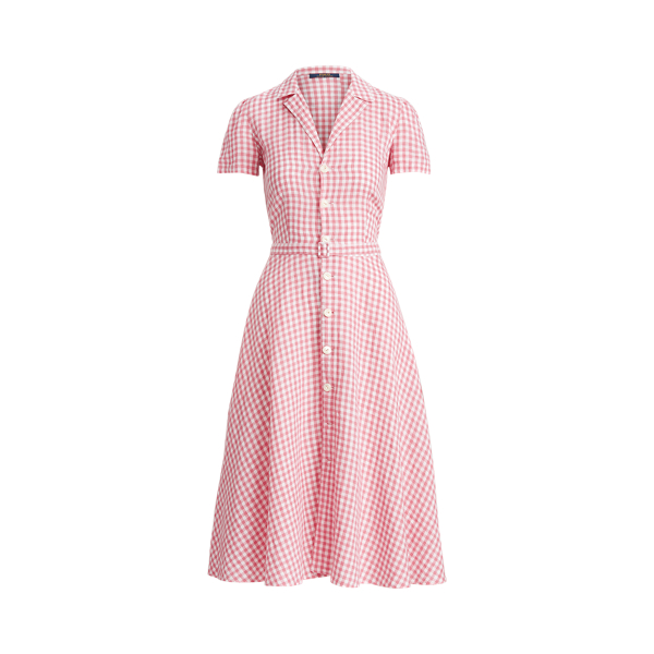Gingan-Hemdkleid aus Leinen