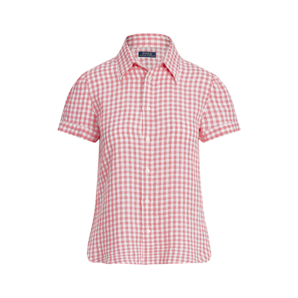 Gingham Linen Short-Sleeve Shirt Polo Ralph Lauren 1