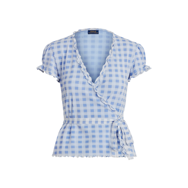 Gingham Wrap Blouse