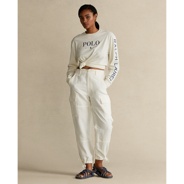 Parchment Cream Cotton Jersey Long-Sleeve Shirt Polo Ralph Lauren 4