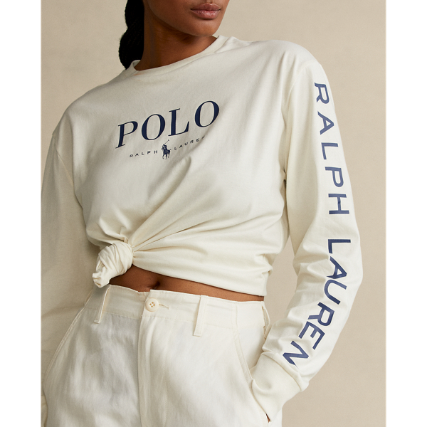 Parchment Cream Cotton Jersey Long-Sleeve Shirt Polo Ralph Lauren 6