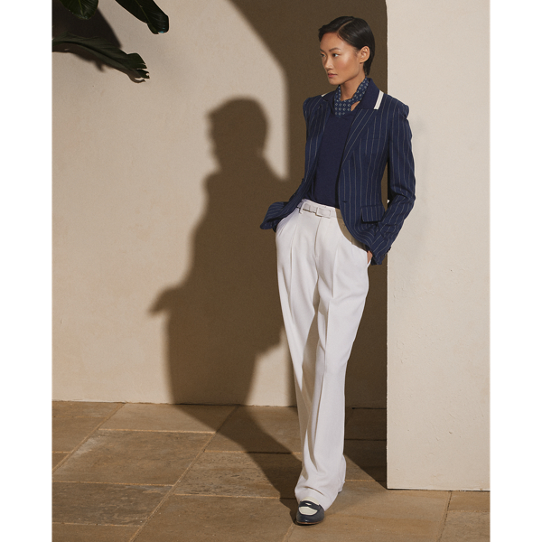 Bright Navy/Cream Burrows Striped Wool Jacket Ralph Lauren Collection 4