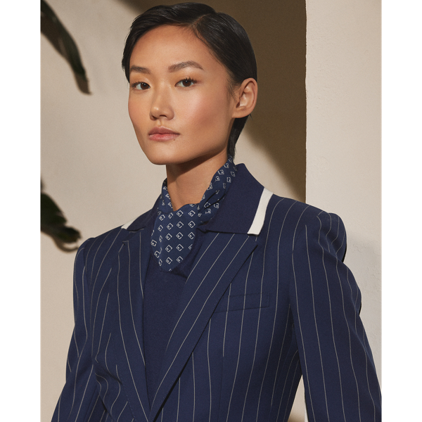 Bright Navy/Cream Burrows Striped Wool Jacket Ralph Lauren Collection 6