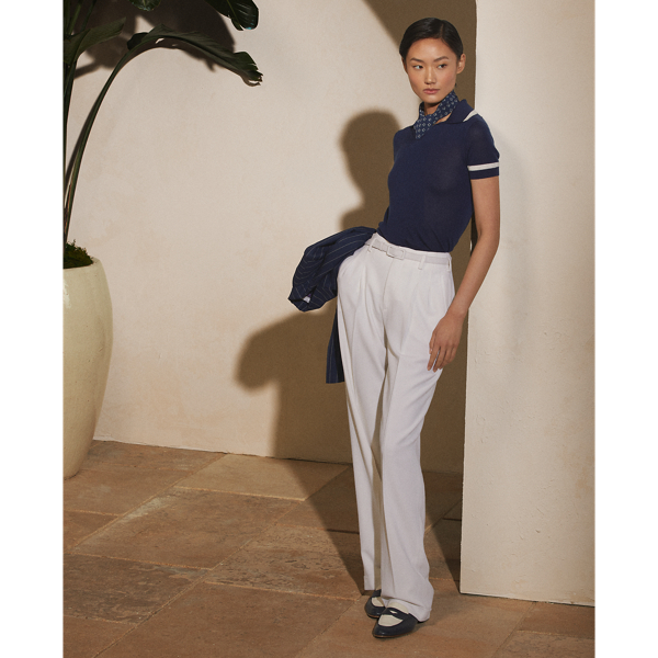 Bright Navy/Lux Cream Cashmere Polo Jumper Ralph Lauren Collection 4