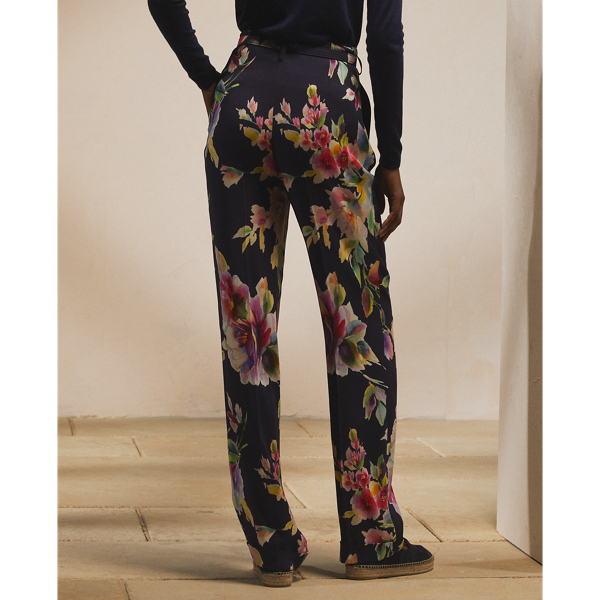 Bright Navy Multi Stamford Floral Georgette Trouser Ralph Lauren Collection 5