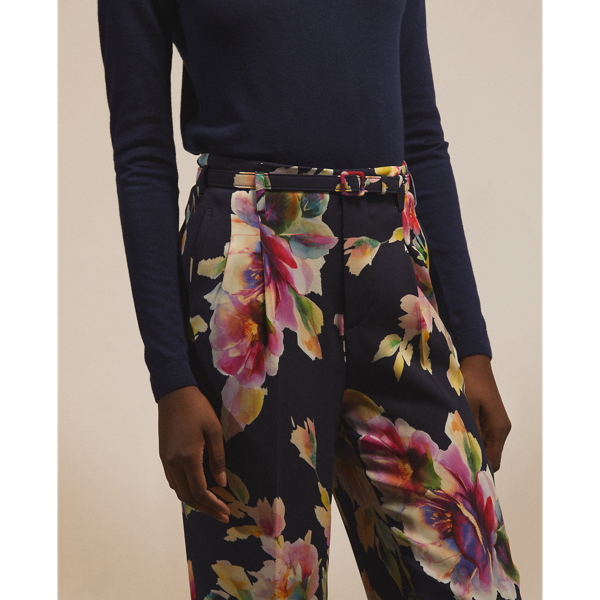 Bright Navy Multi Stamford Floral Georgette Trouser Ralph Lauren Collection 6