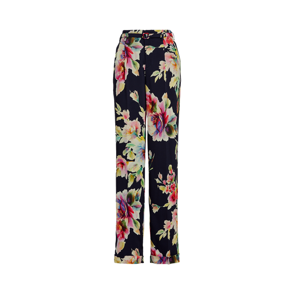 Bright Navy Multi Stamford Floral Georgette Trouser Ralph Lauren Collection 2