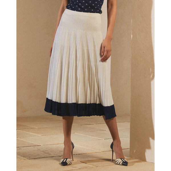 Lux Cream Pleated Jumper Skirt Ralph Lauren Collection 4