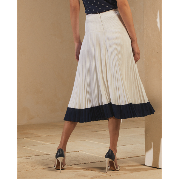 Lux Cream Pleated Jumper Skirt Ralph Lauren Collection 5