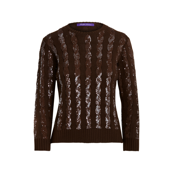 Sequined Silk Crewneck Jumper Ralph Lauren Collection 1