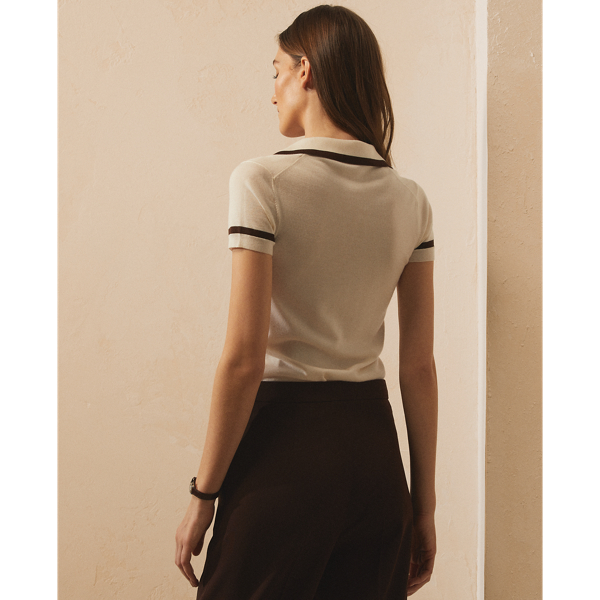 Lux Cream Cashmere Polo Jumper Ralph Lauren Collection 5