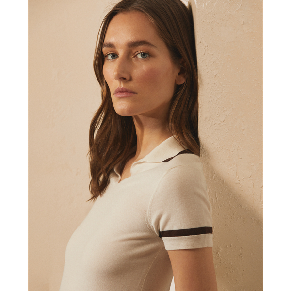 Lux Cream Cashmere Polo Jumper Ralph Lauren Collection 6