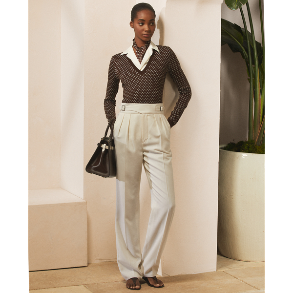 Bright Brown Silk Long-sleeve V-neck Jumper Ralph Lauren Collection 4