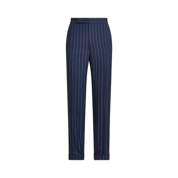 Bright Navy/Cream Alycia Striped Wool Twill Trouser Ralph Lauren Collection 2