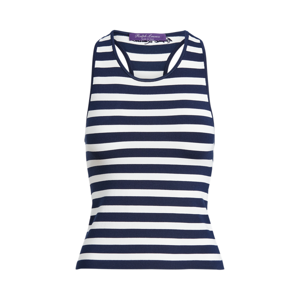 Striped Silk Racerback Tank Jumper