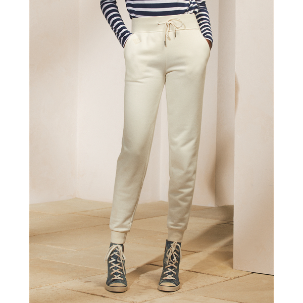 Classic Cream Taryn Cotton-Blend-Terry Joggers Ralph Lauren Collection 4