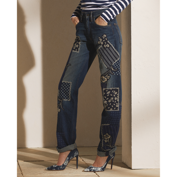 O'Connor jeans met patchwork Ralph Lauren Collection in Indigo 5