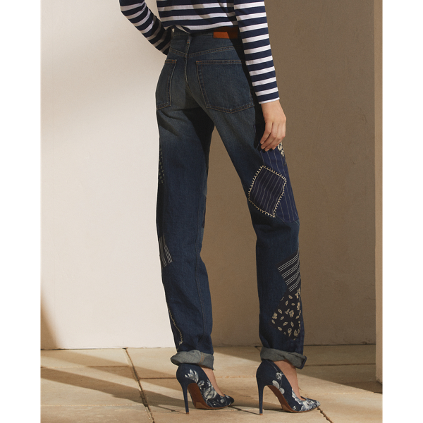 O'Connor jeans met patchwork Ralph Lauren Collection in Indigo 6